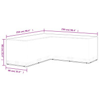 Produktbild för Nature Överdrag till trädgårdsmöbler L-form 12 öljetter 250x250x90 cm
