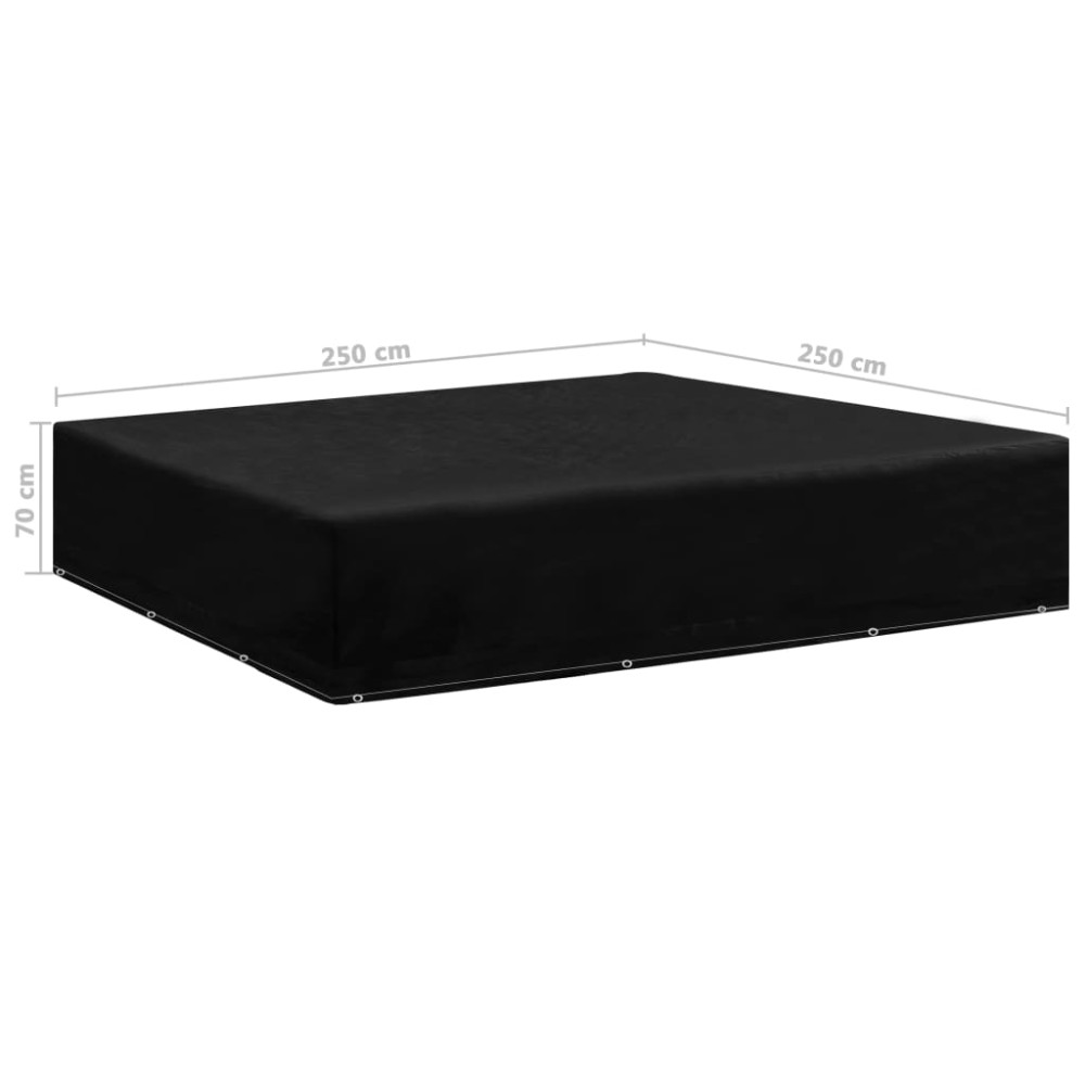 Produktbild för Överdrag för trädgårdsmöbler 12 öljetter 250x250x70 cm