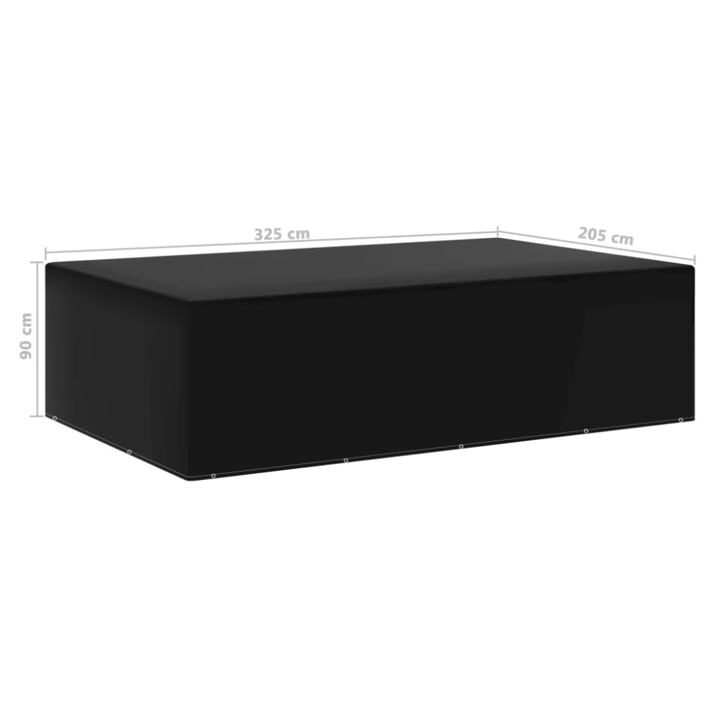 Produktbild för Överdrag för trädgårdsmöbler 12 öljetter 205x325x90 cm