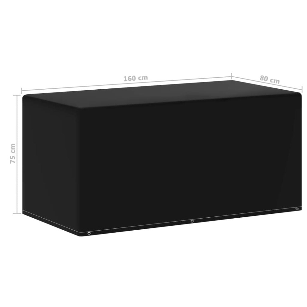 Produktbild för Överdrag för trädgårdsmöbler 6 öljetter 160x80x75 cm