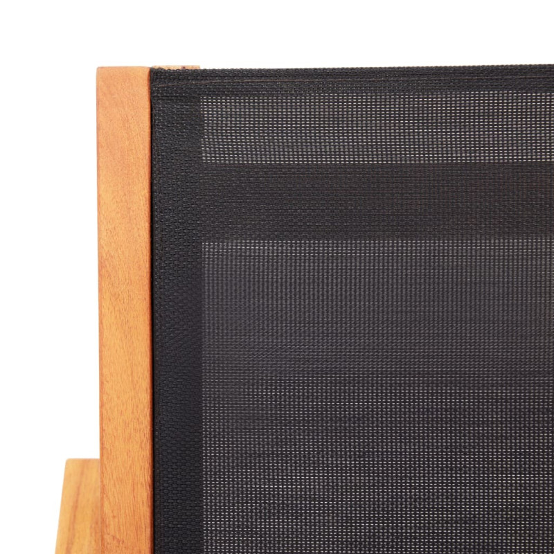 Produktbild för Trädgårdsfåtölj svart massivt eukalyptusträ och textilene