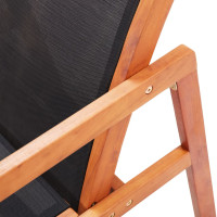 Produktbild för Trädgårdsstol med fotpall massivt eukalyptusträ och textilene