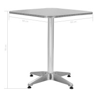 Produktbild för Trädgårdsbord silver 60x60x70 aluminium