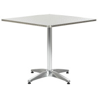 Produktbild för Trädgårdsbord silver 80x80x70 cm aluminium