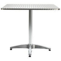 Produktbild för Trädgårdsbord silver 80x80x70 cm aluminium