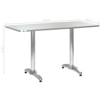 Produktbild för Trädgårdsbord silver 120x60x70 cm aluminium
