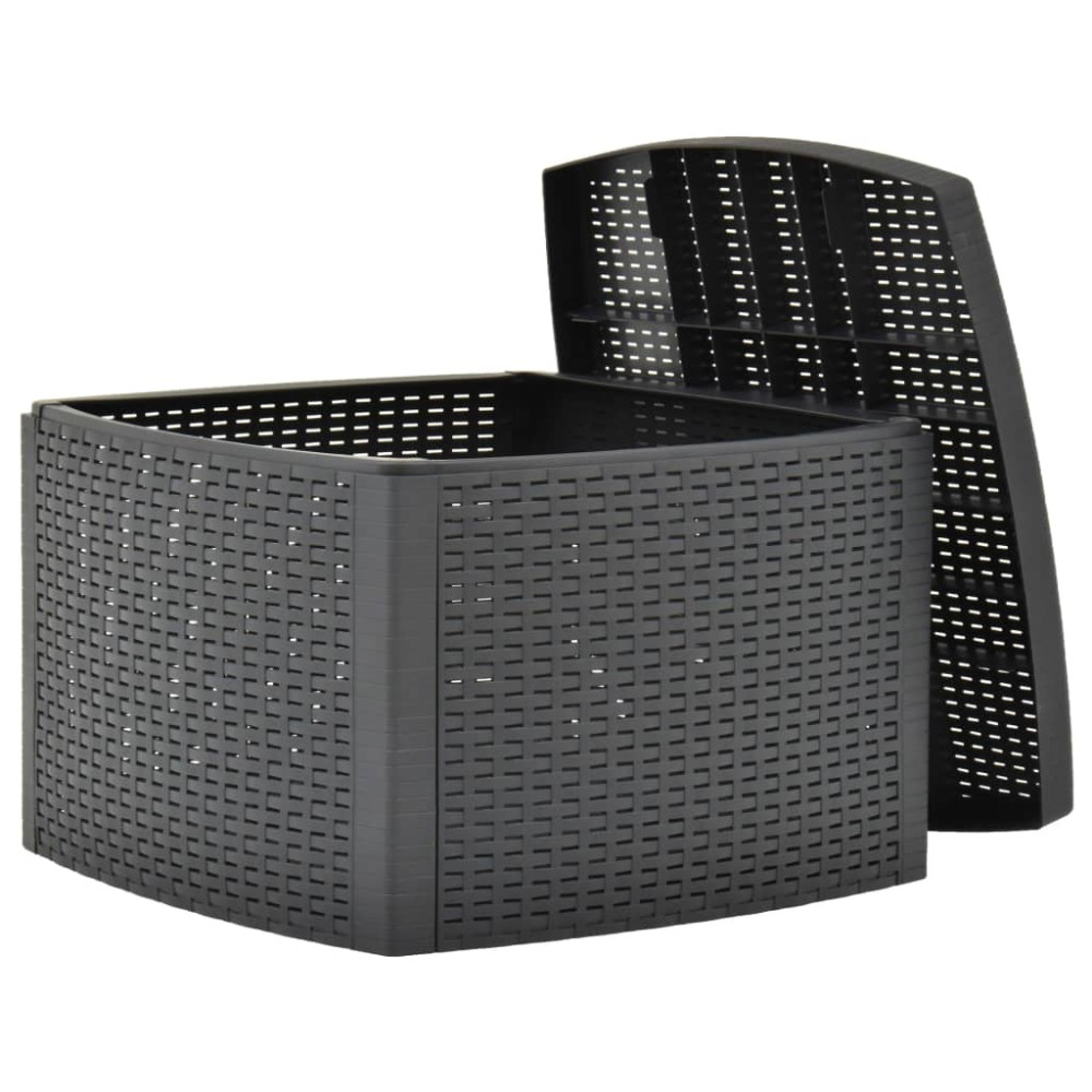Produktbild för Sidobord antracit 54x54x36,5 cm plast