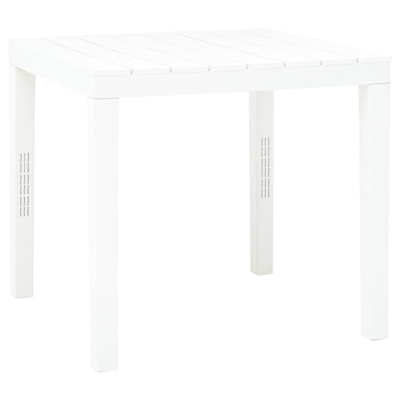 Produktbild för Trädgårdsbord med 2 bänkar plast vit
