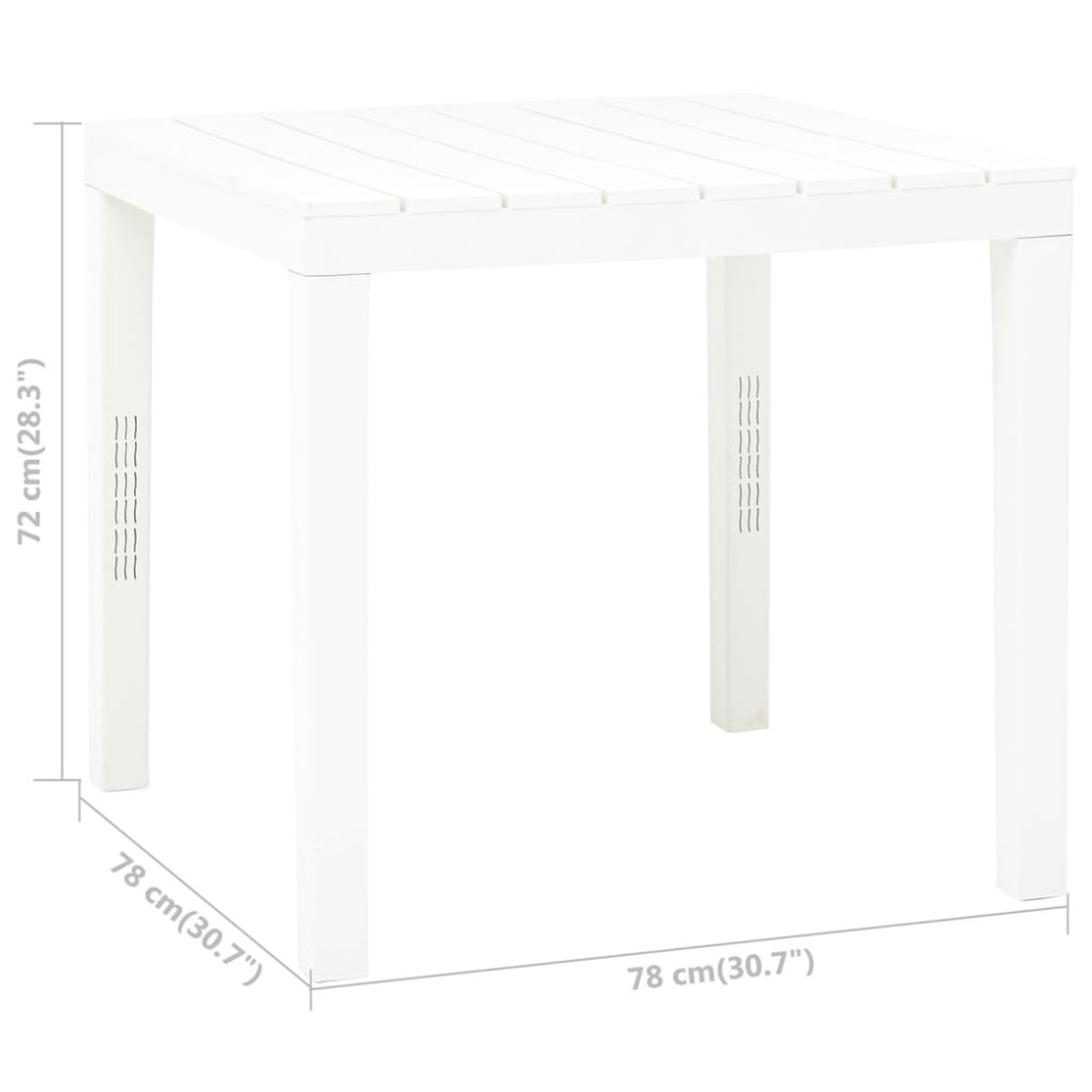 Produktbild för Trädgårdsbord vit 78x78x72 cm plast