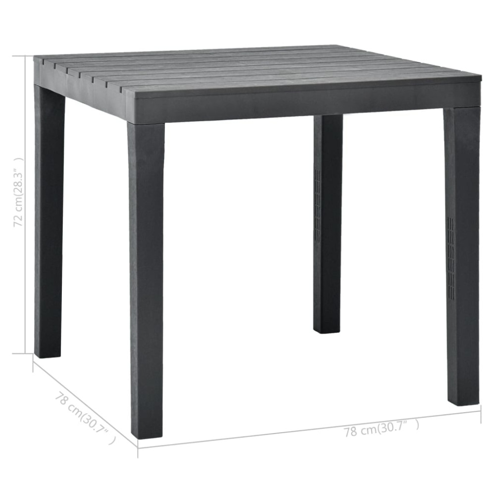 Produktbild för Trädgårdsbord antracit 78x78x72 cm plast