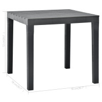 Produktbild för Trädgårdsbord antracit 78x78x72 cm plast