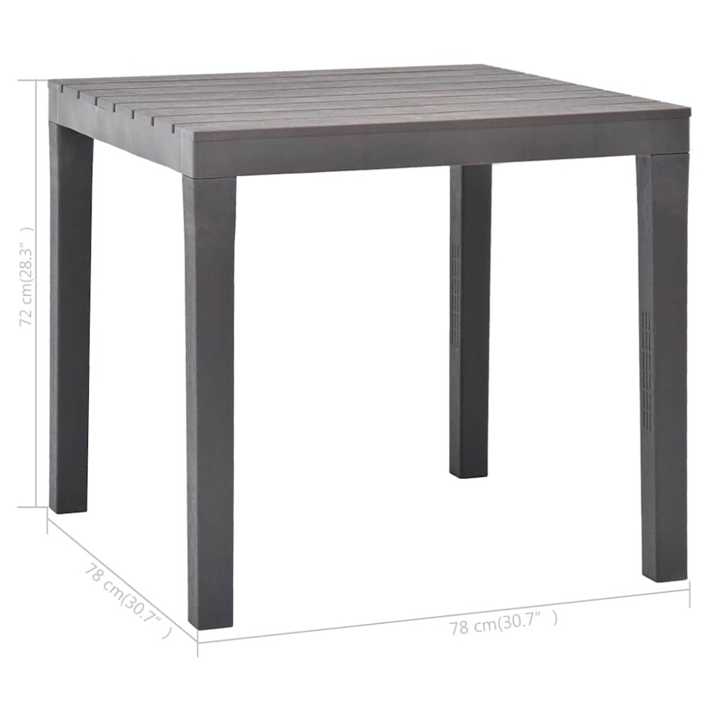 Produktbild för Trädgårdsbord mocca 78x78x72 cm plast