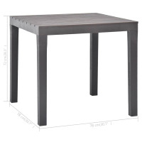 Produktbild för Trädgårdsbord mocca 78x78x72 cm plast