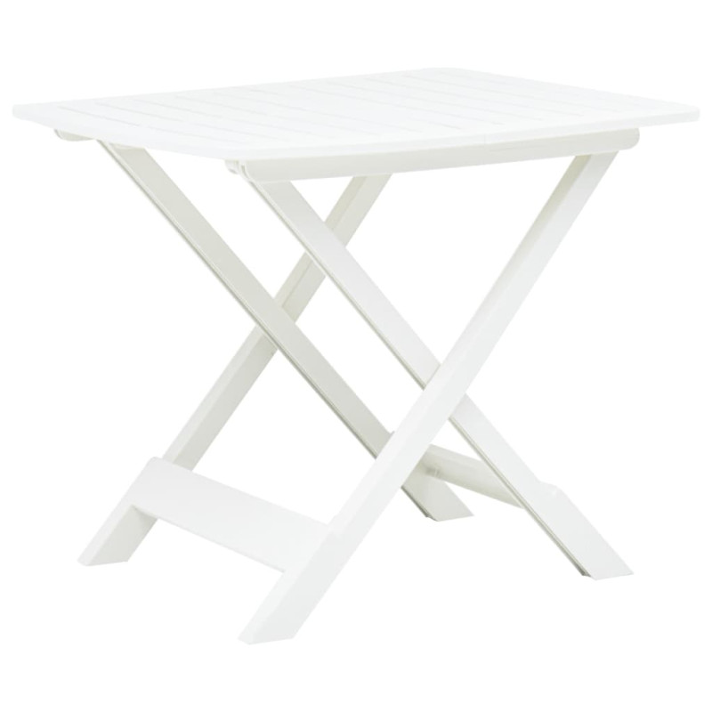 Produktbild för Hopfällbart trädgårdsbord vit 79x72x70 cm plast