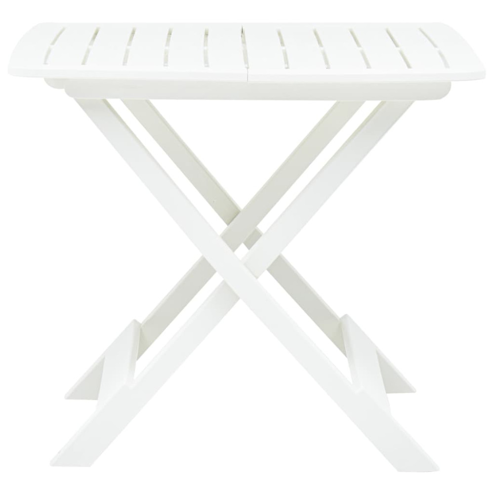 Produktbild för Hopfällbart trädgårdsbord vit 79x72x70 cm plast