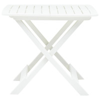 Produktbild för Hopfällbart trädgårdsbord vit 79x72x70 cm plast