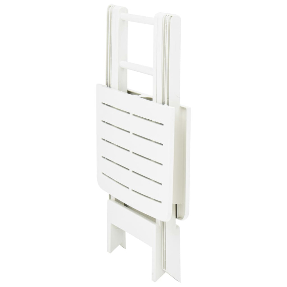 Produktbild för Hopfällbart trädgårdsbord vit 79x72x70 cm plast