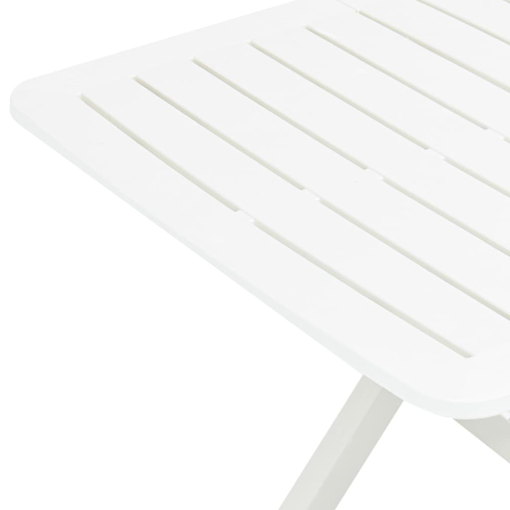 Produktbild för Hopfällbart trädgårdsbord vit 79x72x70 cm plast