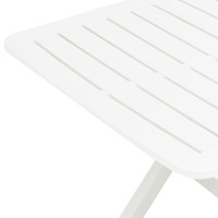 Produktbild för Hopfällbart trädgårdsbord vit 79x72x70 cm plast