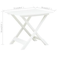 Produktbild för Hopfällbart trädgårdsbord vit 79x72x70 cm plast