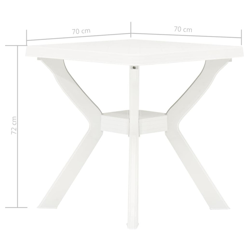 Produktbild för Cafébord vit 70x70x72 cm plast