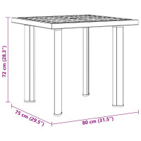 Produktbild för Trädgårdsbord antracit 80x75x72 cm plast