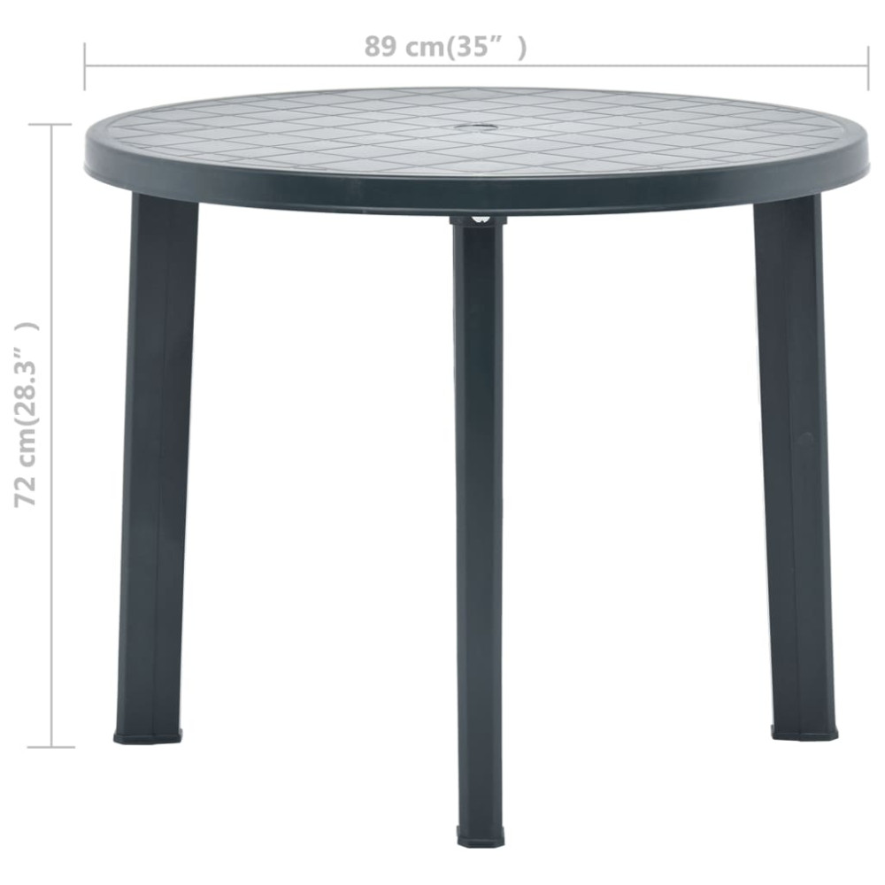 Produktbild för Trädgårdsbord grön 89 cm plast
