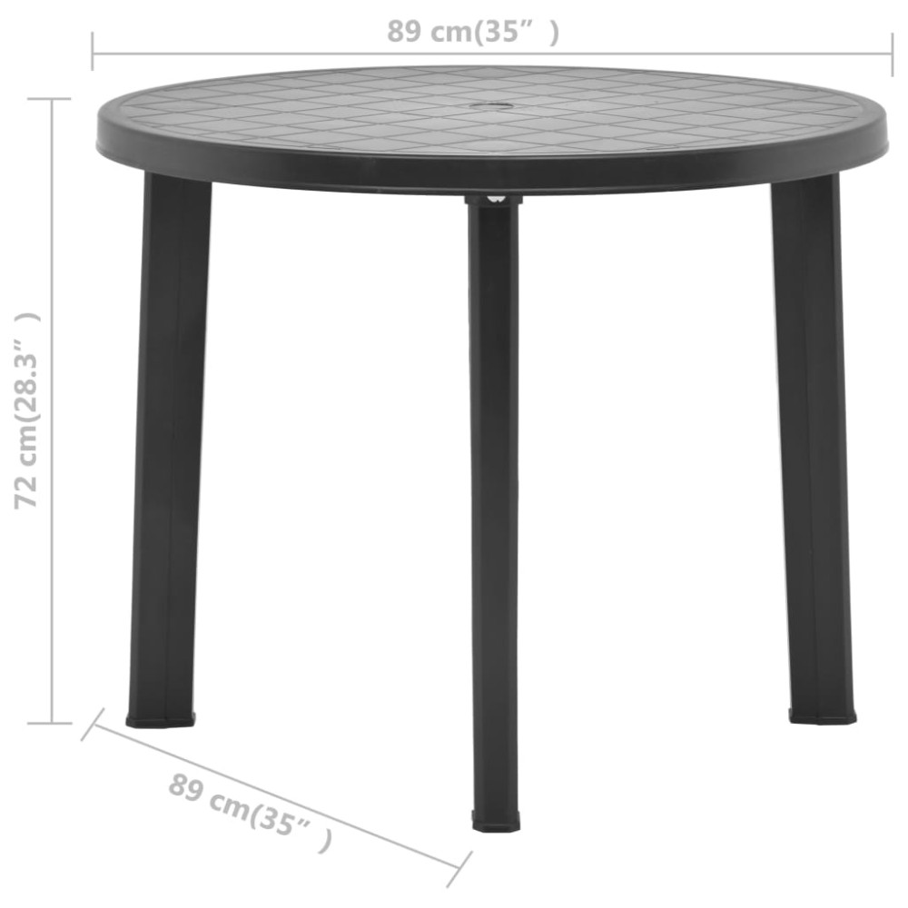Produktbild för Trädgårdsbord antracit 89 cm plast