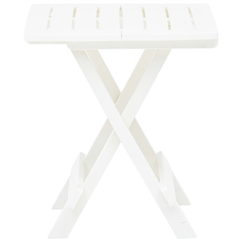 Produktbild för Hopfällbart trädgårdsbord vit 45x43x50 cm plast