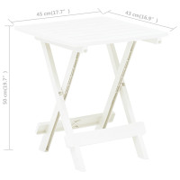 Produktbild för Hopfällbart trädgårdsbord vit 45x43x50 cm plast