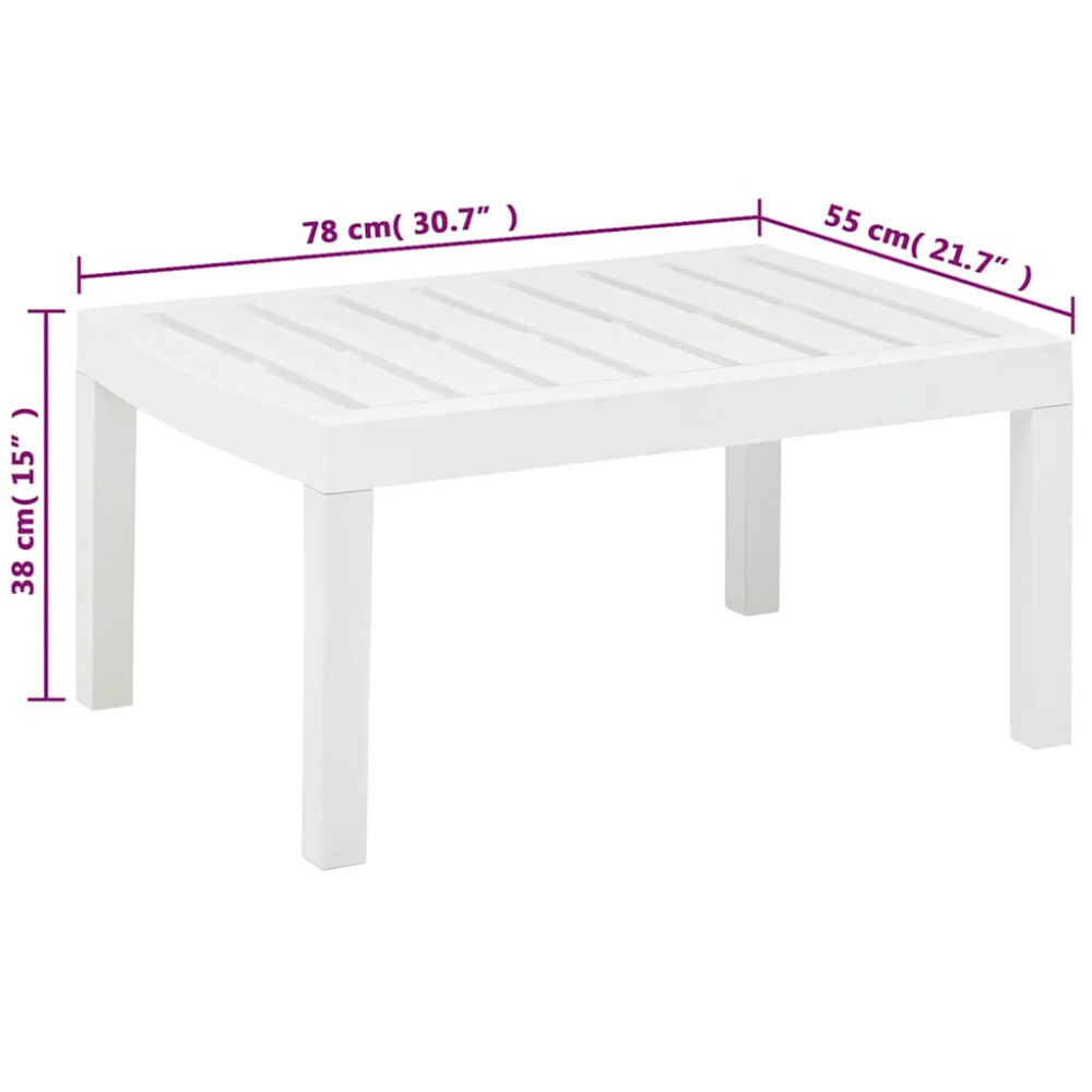 Produktbild för Trädgårdsbord vit 78x55x38 cm plast