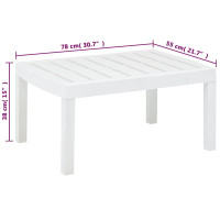 Produktbild för Trädgårdsbord vit 78x55x38 cm plast