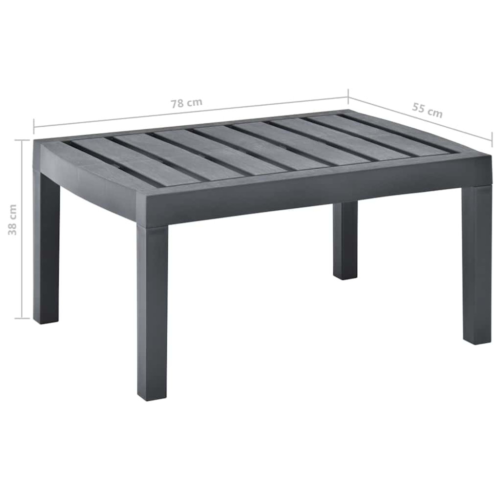 Produktbild för Trädgårdsbord antracit 78x55x38 cm plast