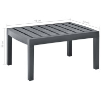 Produktbild för Trädgårdsbord antracit 78x55x38 cm plast
