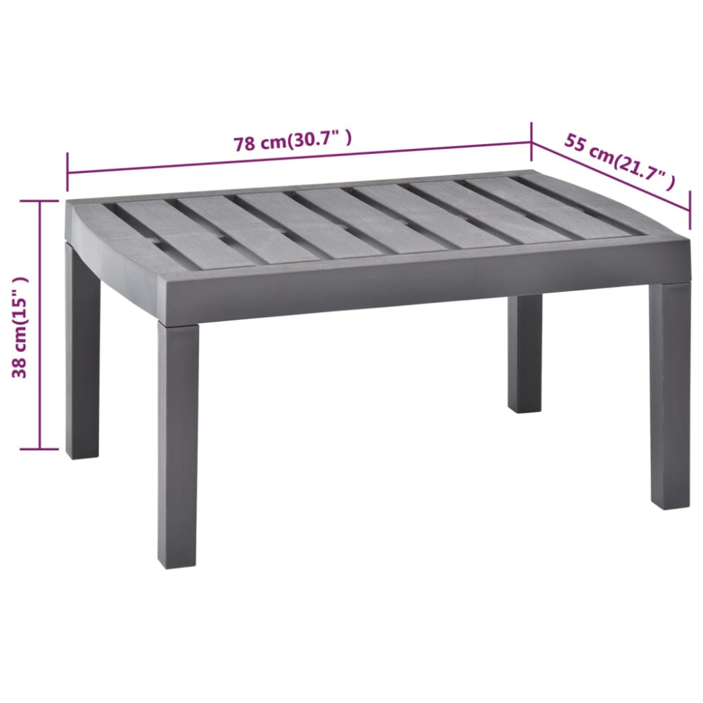 Produktbild för Trädgårdsbord mocka 78x55x38 cm plast