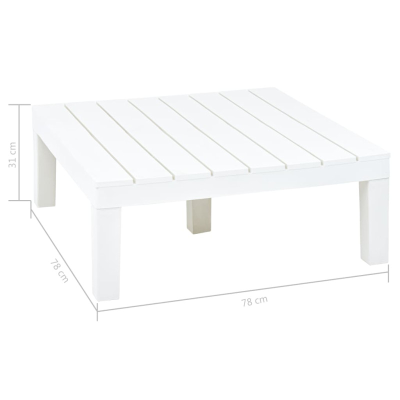 Produktbild för Trädgårdsbord vit 78x78x31 cm plast