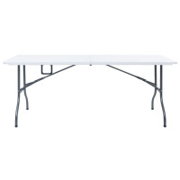 Produktbild för Hopfällbart trädgårdsbord vit 180x72x72 cm HDPE