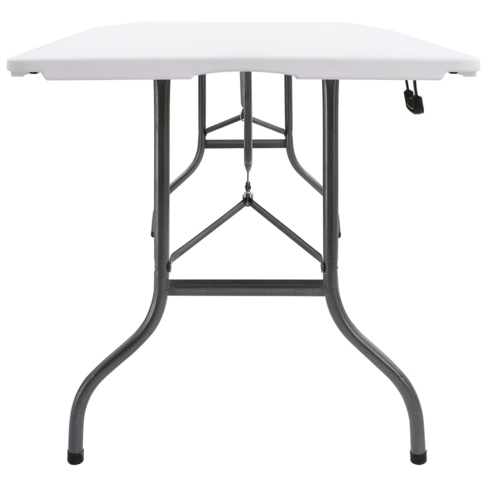 Produktbild för Hopfällbart trädgårdsbord vit 180x72x72 cm HDPE