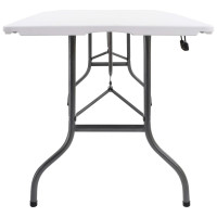 Produktbild för Hopfällbart trädgårdsbord vit 180x72x72 cm HDPE