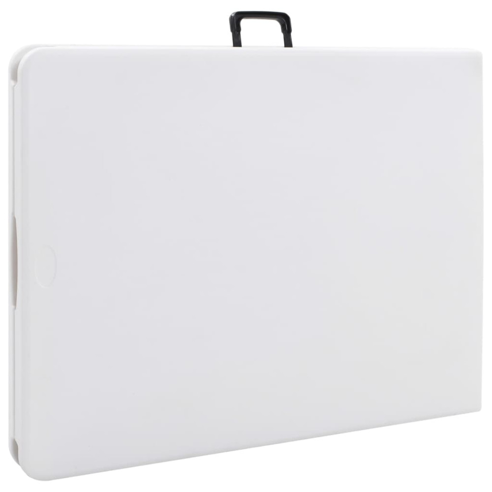 Produktbild för Hopfällbart trädgårdsbord vit 180x72x72 cm HDPE