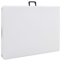 Produktbild för Hopfällbart trädgårdsbord vit 180x72x72 cm HDPE