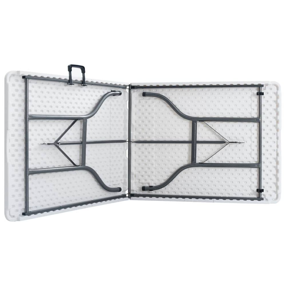 Produktbild för Hopfällbart trädgårdsbord vit 180x72x72 cm HDPE