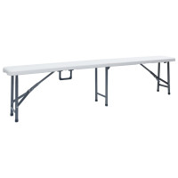 Produktbild för Hopfällbara trädgårdsbänkar 2 st 180 cm HDPE vit