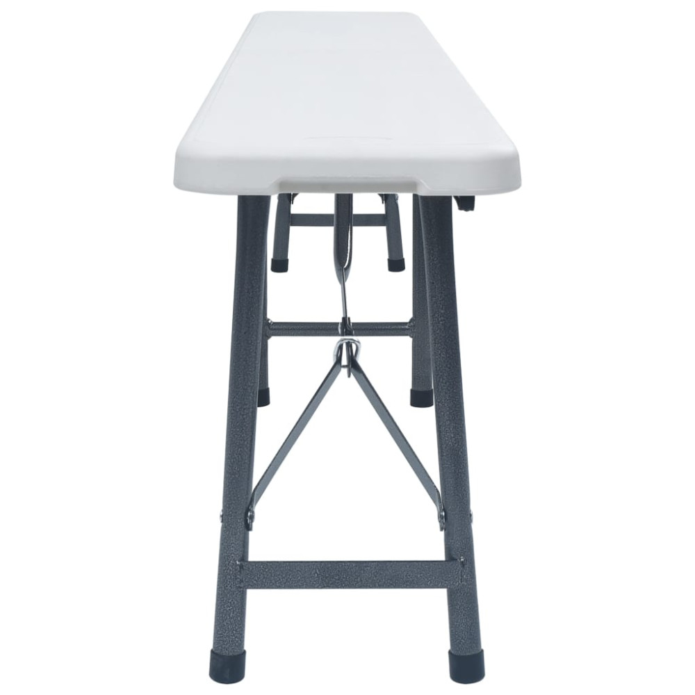 Produktbild för Hopfällbara trädgårdsbänkar 2 st 180 cm HDPE vit