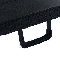 Produktbild för Hopfällbart trädgårdsbord svart 180x75x72 cm HDPE konstrotting
