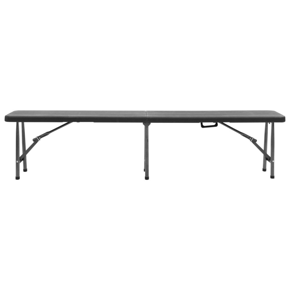 Produktbild för Hopfällbara trädgårdsbänkar 2 st 180 cm HDPE svart