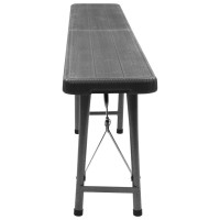 Produktbild för Hopfällbara trädgårdsbänkar 2 st 180 cm HDPE svart