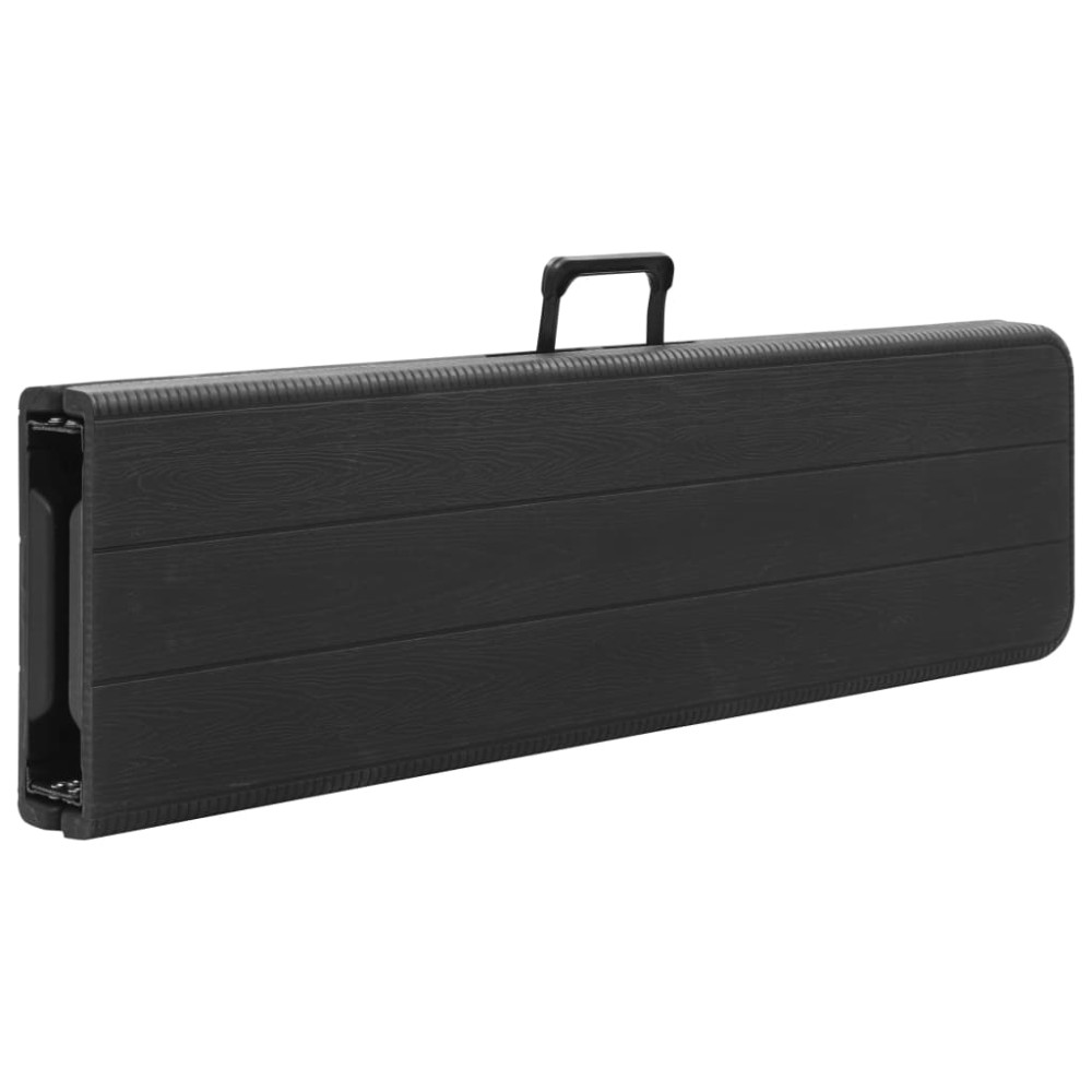 Produktbild för Hopfällbara trädgårdsbänkar 2 st 180 cm HDPE svart