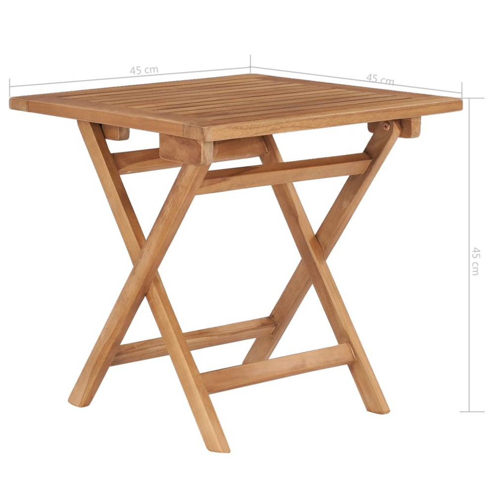 Produktbild för Hopfällbart trädgårdsbord 45x45x45 cm massiv teak