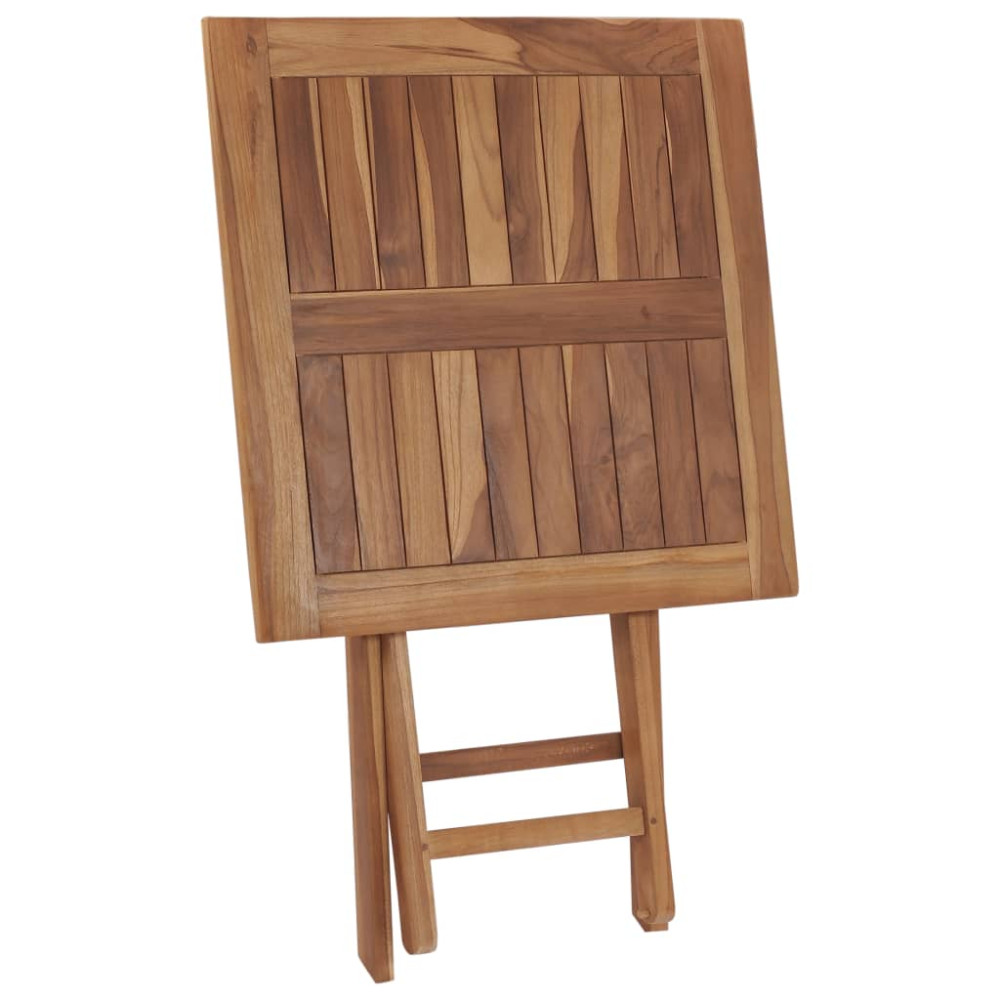 Produktbild för Hopfällbart trädgårdsbord 60x60x75 cm massivt teakträ
